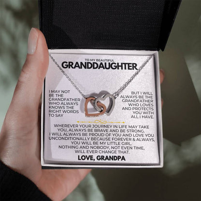 TO MY GRANDDAUGHTER - LOVE GRANDPA - FOREVER LINKED HEARTS - SKGD4