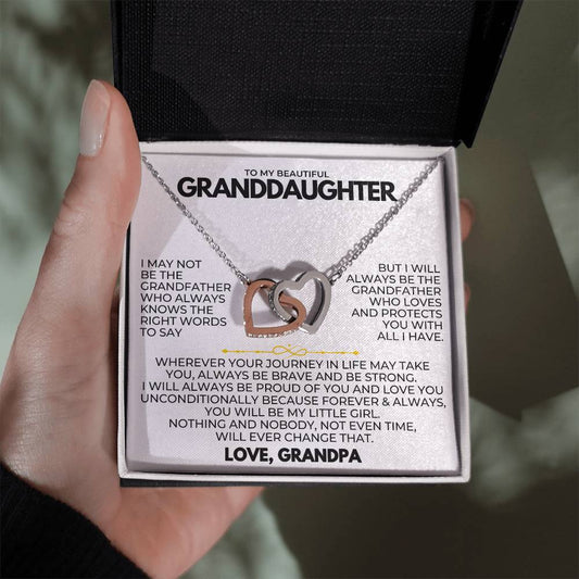 TO MY GRANDDAUGHTER - LOVE GRANDPA - FOREVER LINKED HEARTS - SKGD4