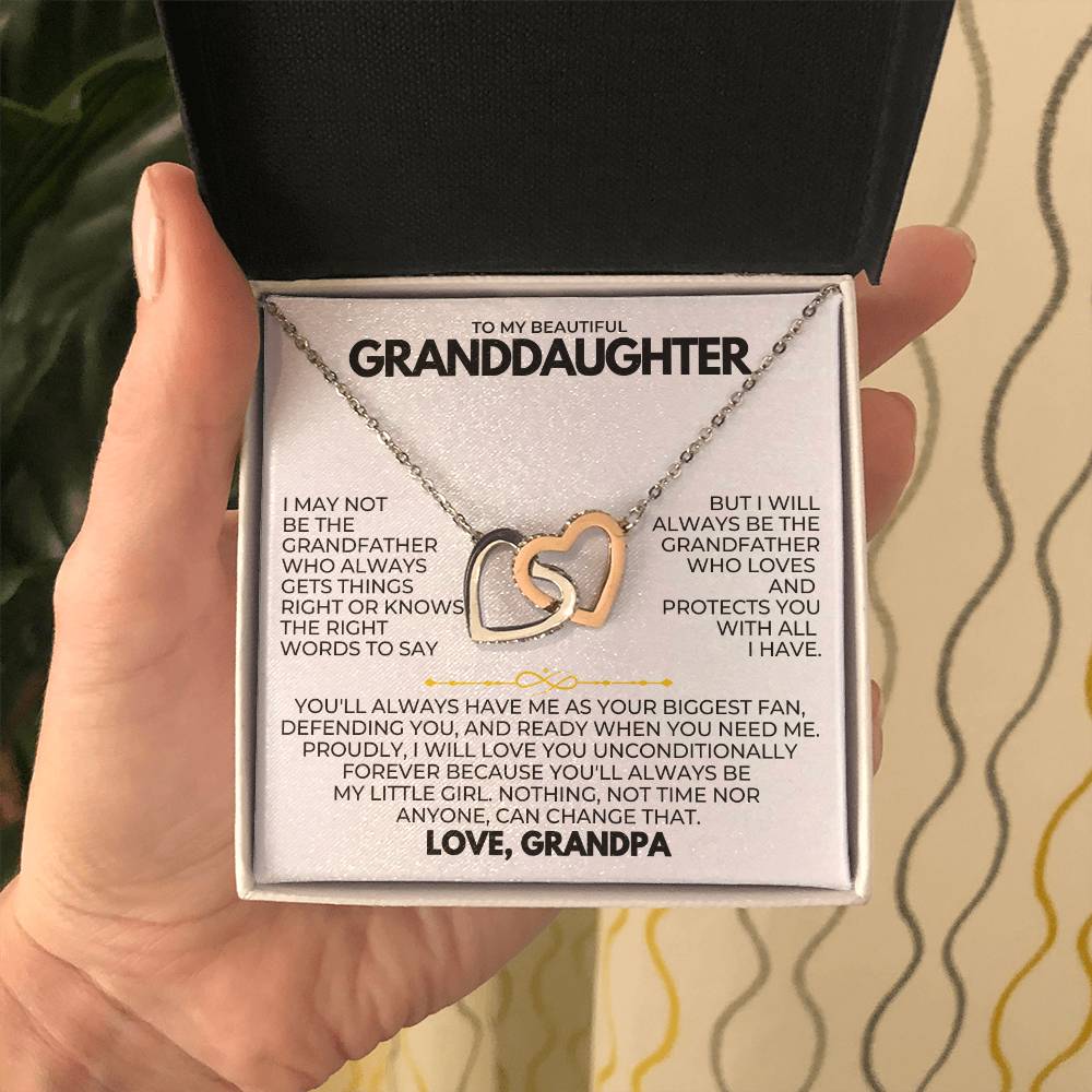 TO MY GRANDDAUGHTER - LOVE GRANDPA - FOREVER LINKED HEARTS - SKGD3