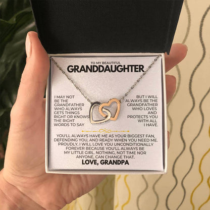 TO MY GRANDDAUGHTER - LOVE GRANDPA - FOREVER LINKED HEARTS - SKGD3