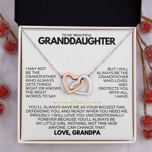 TO MY GRANDDAUGHTER - LOVE GRANDPA - FOREVER LINKED HEARTS - SKGD3
