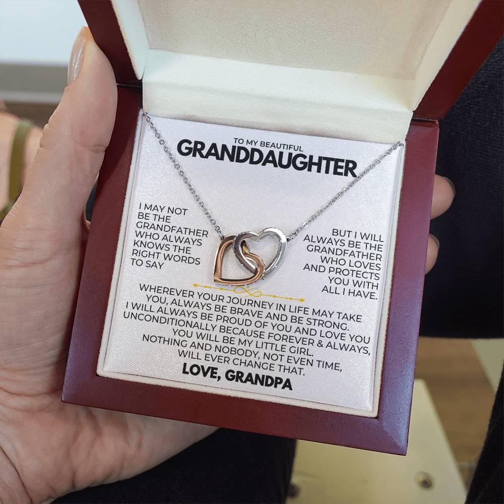 TO MY GRANDDAUGHTER - LOVE GRANDPA - FOREVER LINKED HEARTS - SKGD4