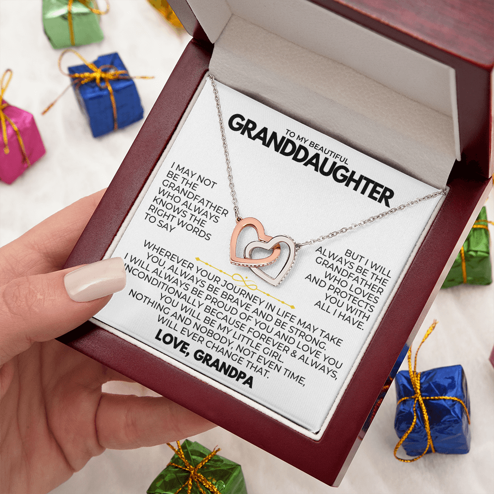 TO MY GRANDDAUGHTER - LOVE GRANDPA - FOREVER LINKED HEARTS - SKGD4